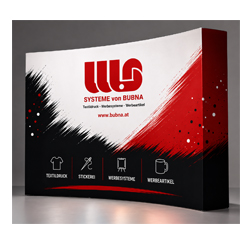 LED Textilfaltwand gebogen